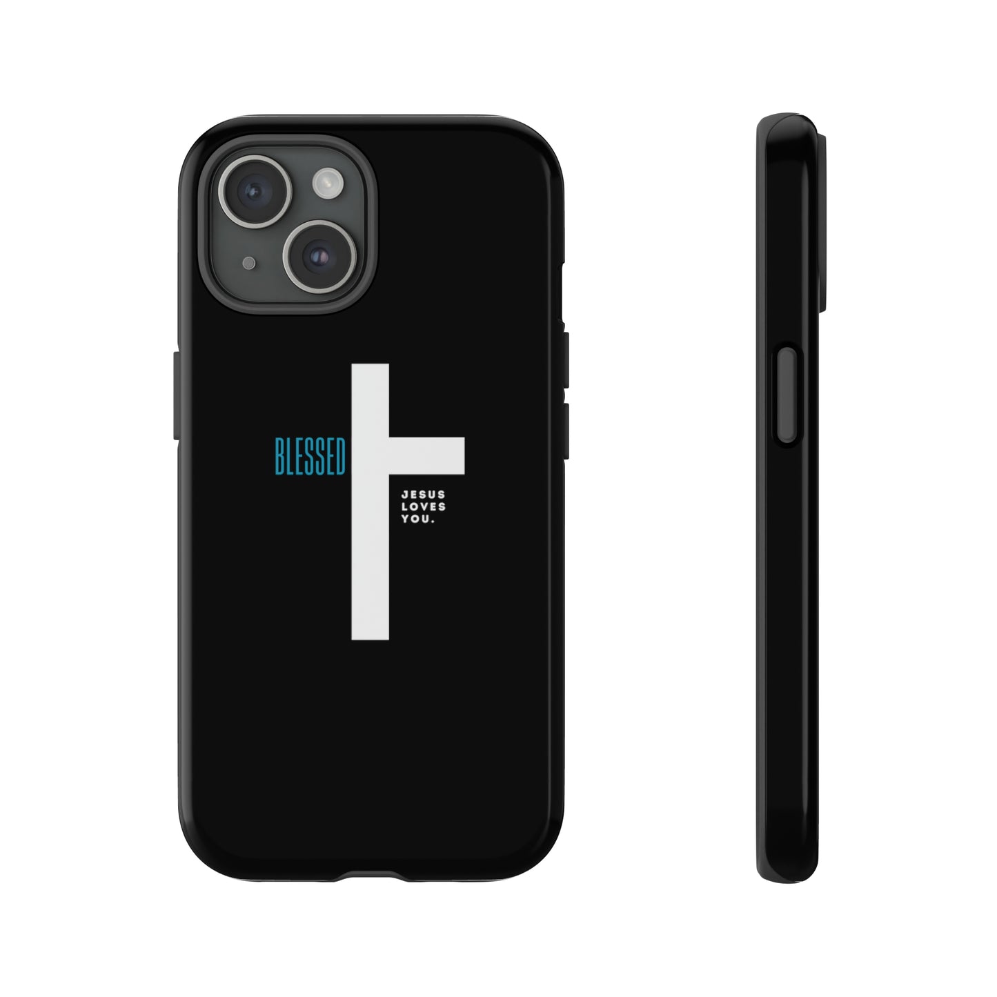 Funda para teléfono celular Blessed (negro/azul)