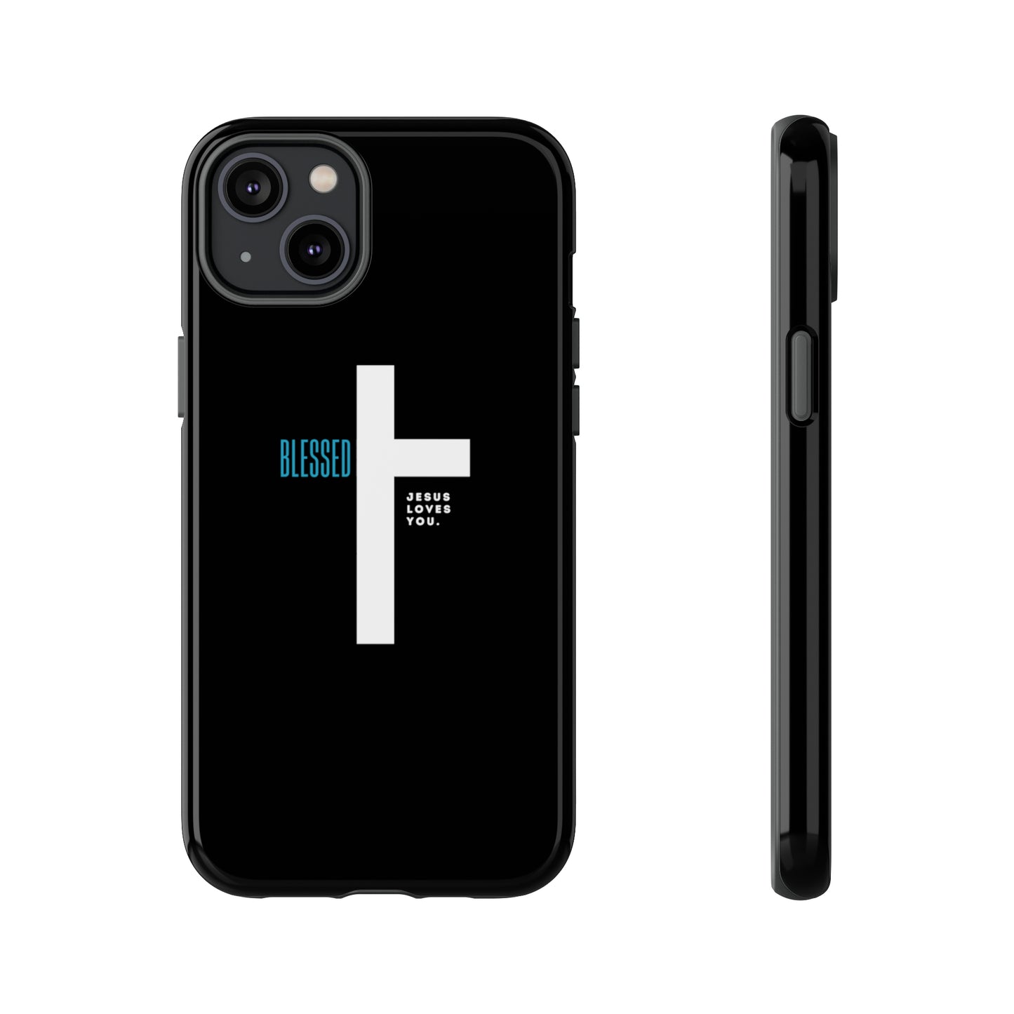 Funda para teléfono celular Blessed (negro/azul)