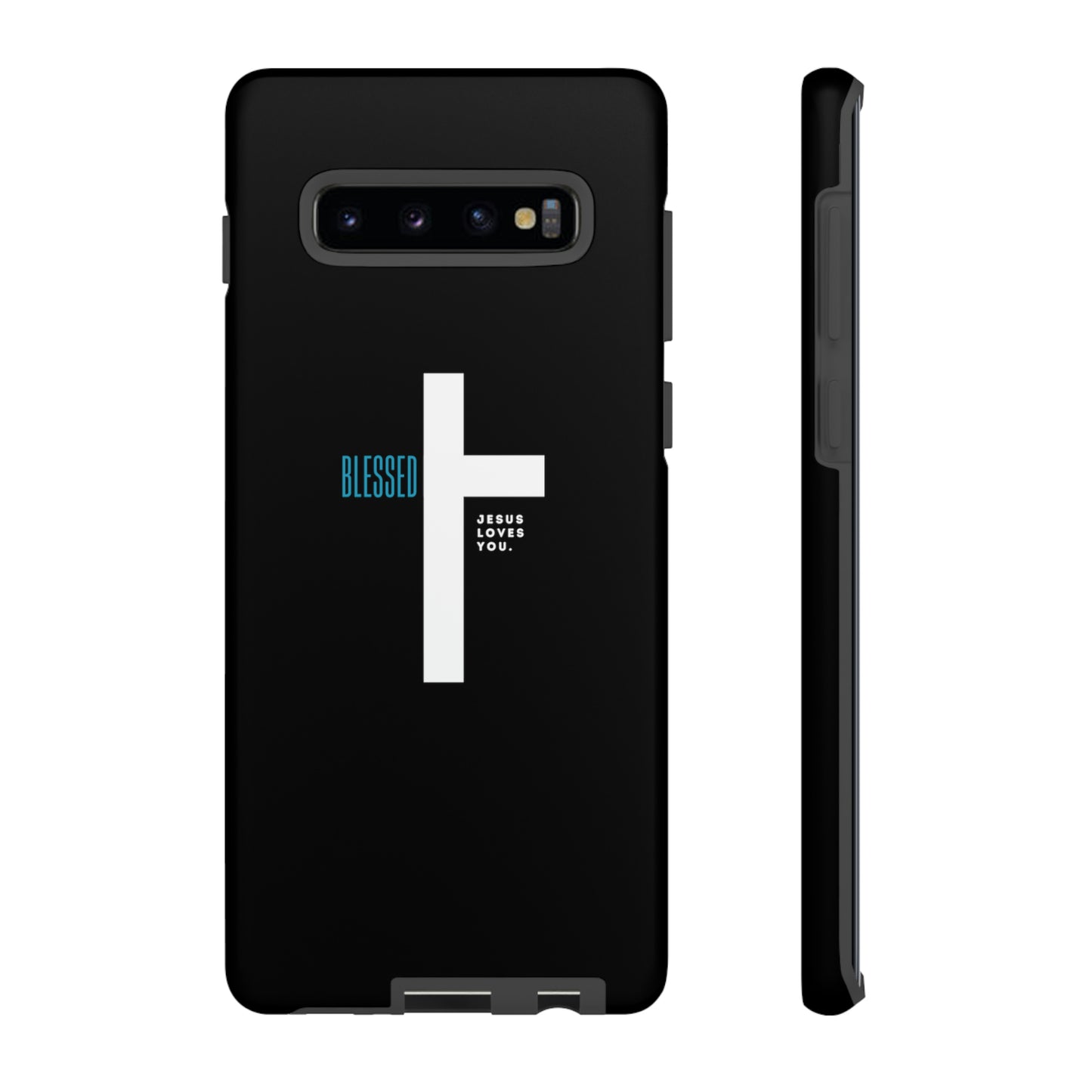 Funda para teléfono celular Blessed (negro/azul)