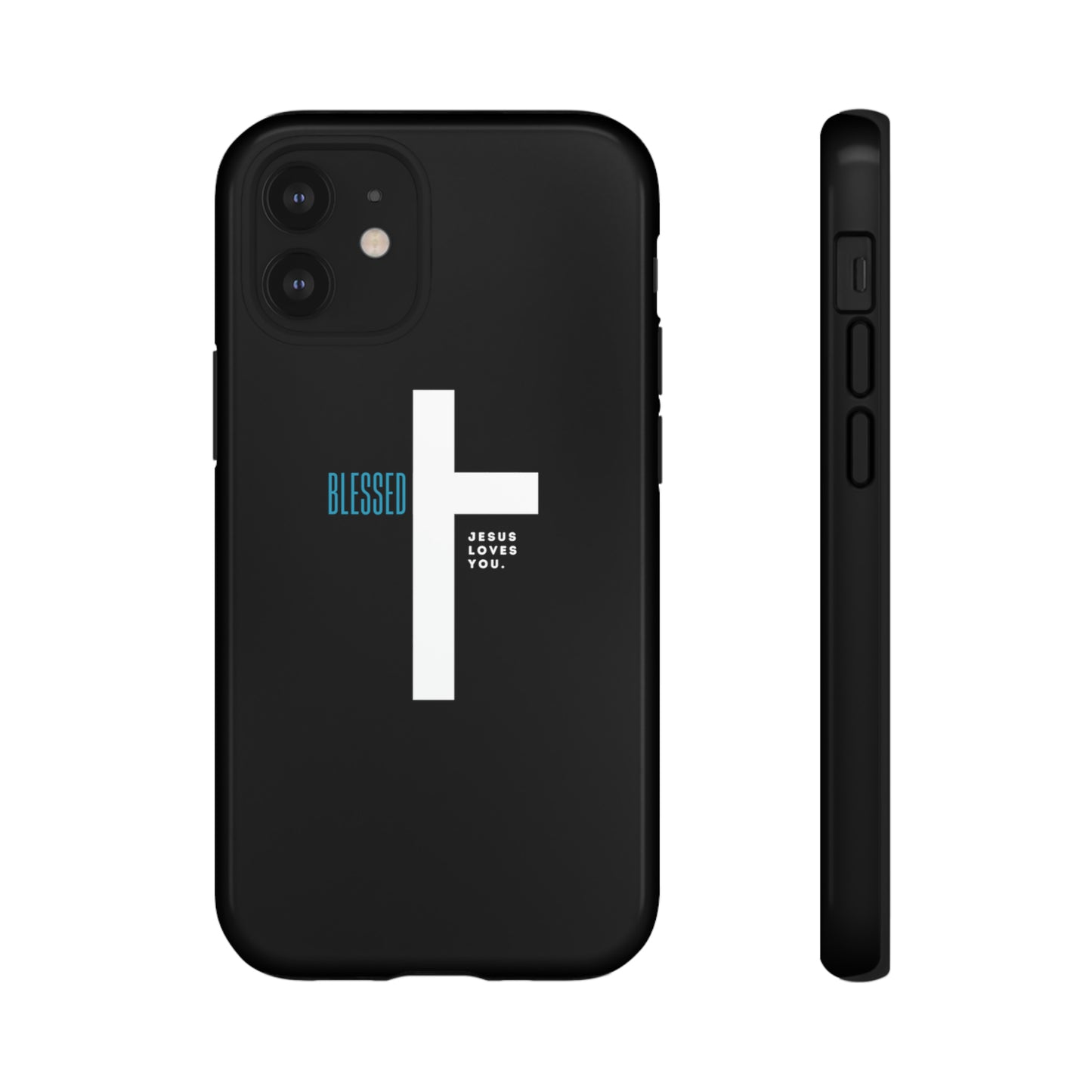 Funda para teléfono celular Blessed (negro/azul)