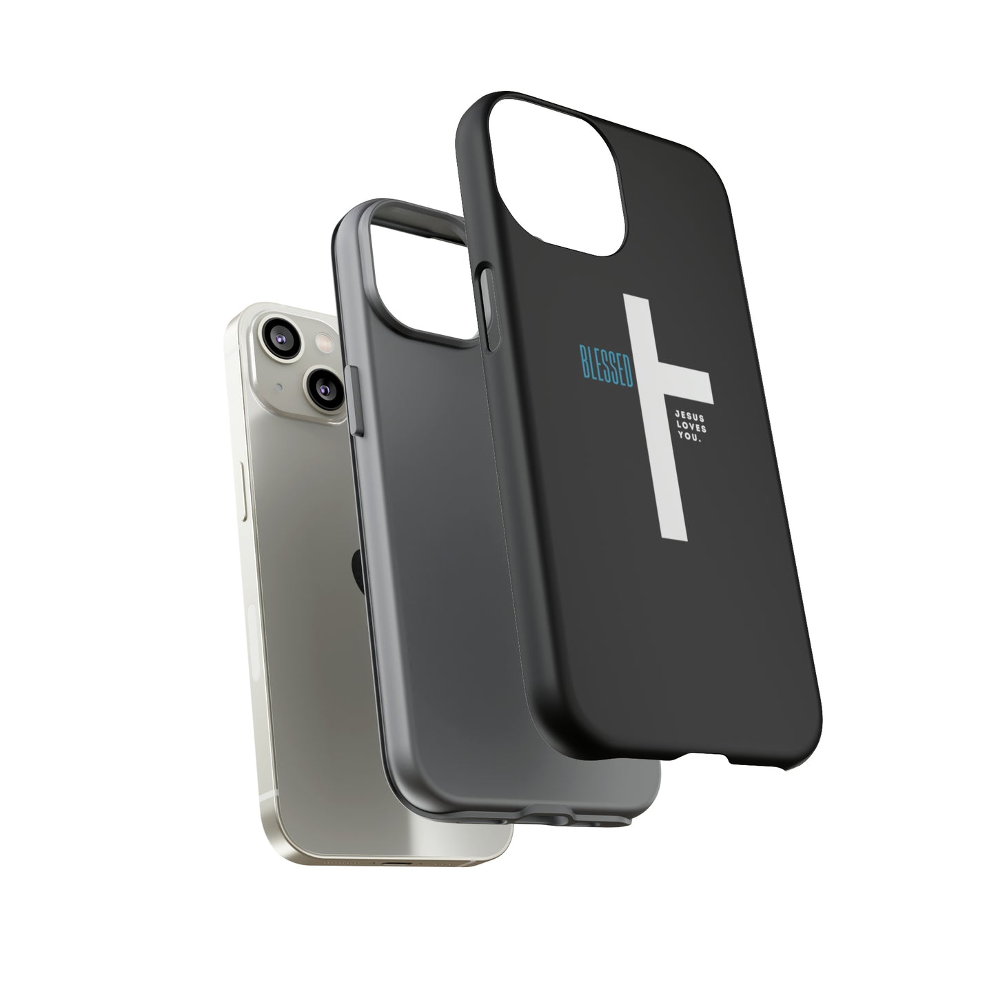 Funda para teléfono celular Blessed (negro/azul)