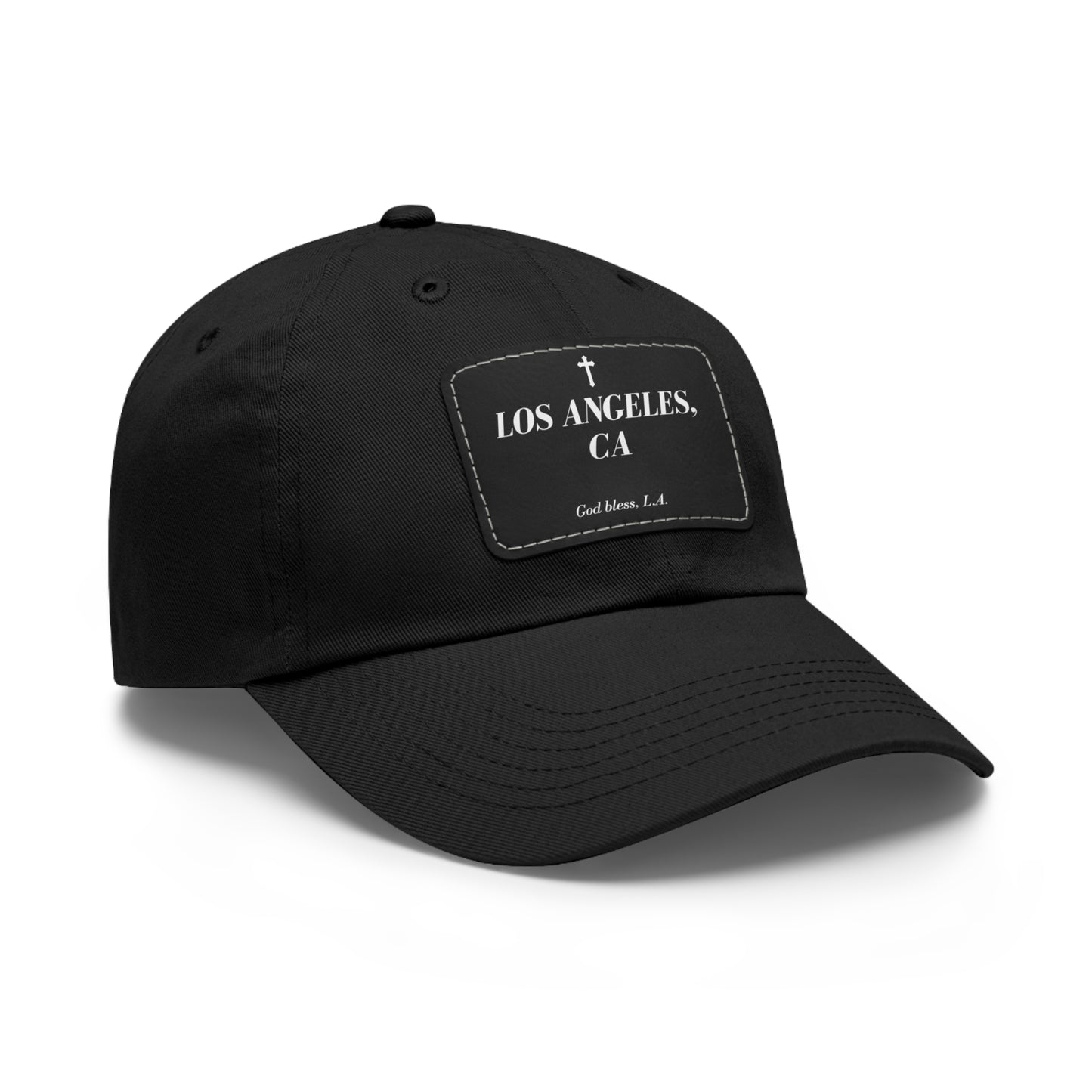 Bless Los Angeles Vegan Dad Hat with Leather Patch (Rectangle)