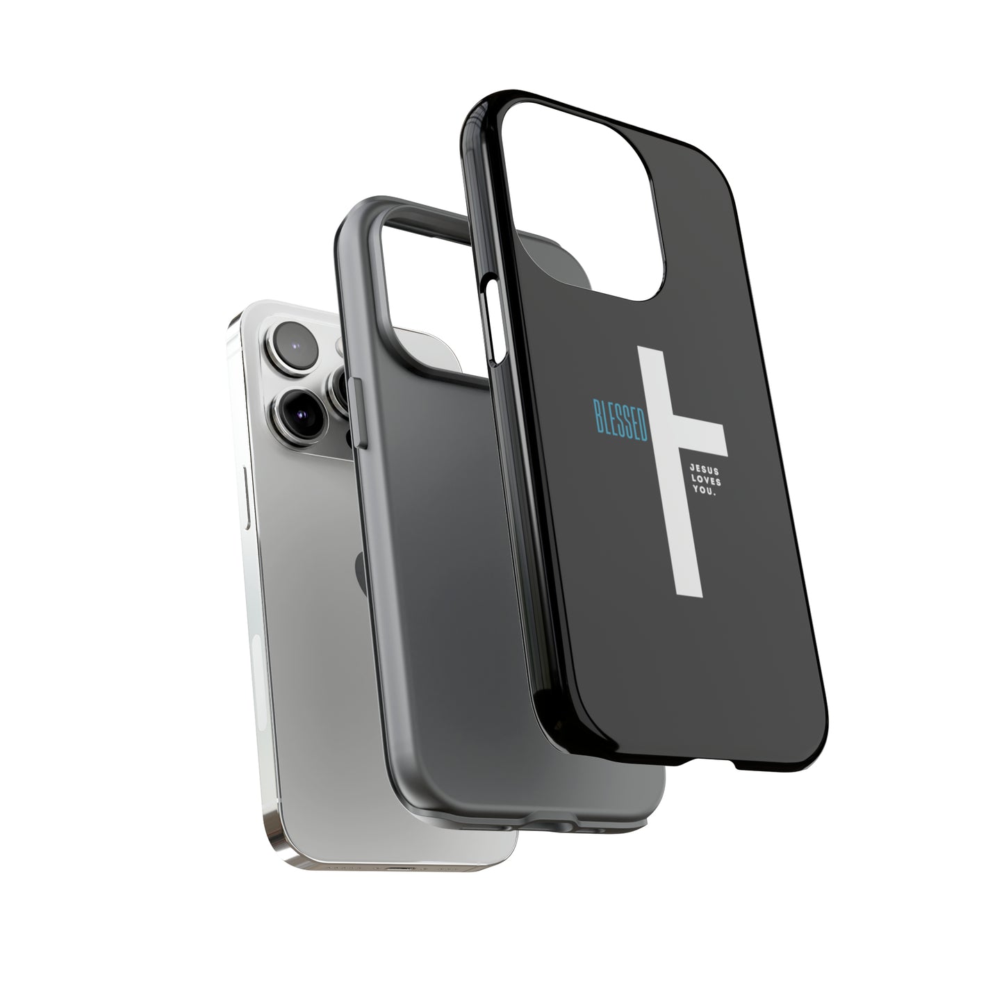 Funda para teléfono celular Blessed (negro/azul)