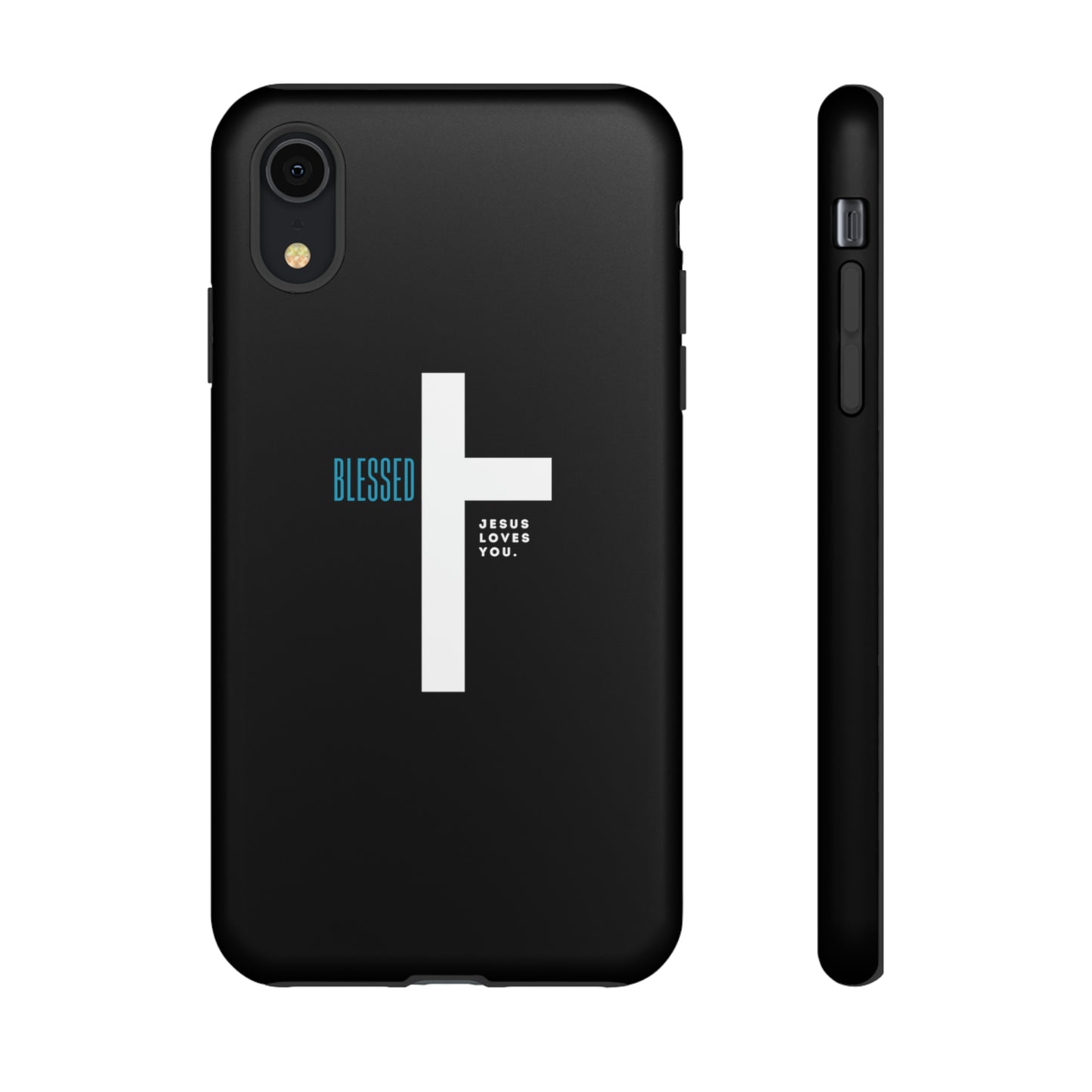 Funda para teléfono celular Blessed (negro/azul)