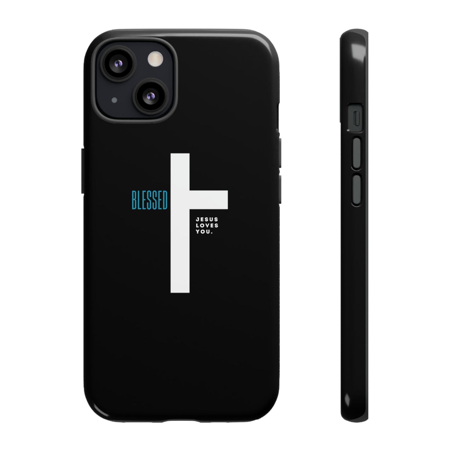 Funda para teléfono celular Blessed (negro/azul)