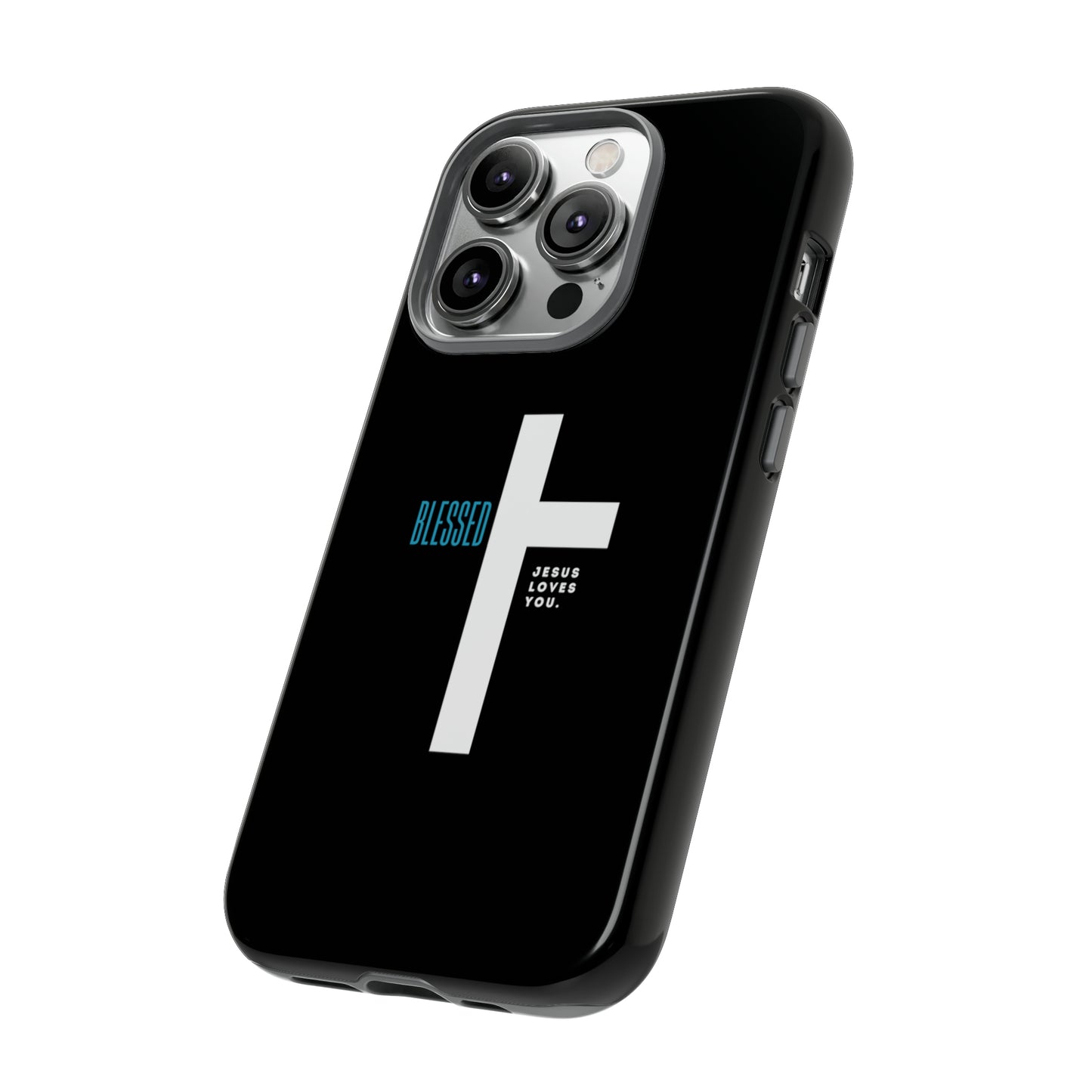 Funda para teléfono celular Blessed (negro/azul)