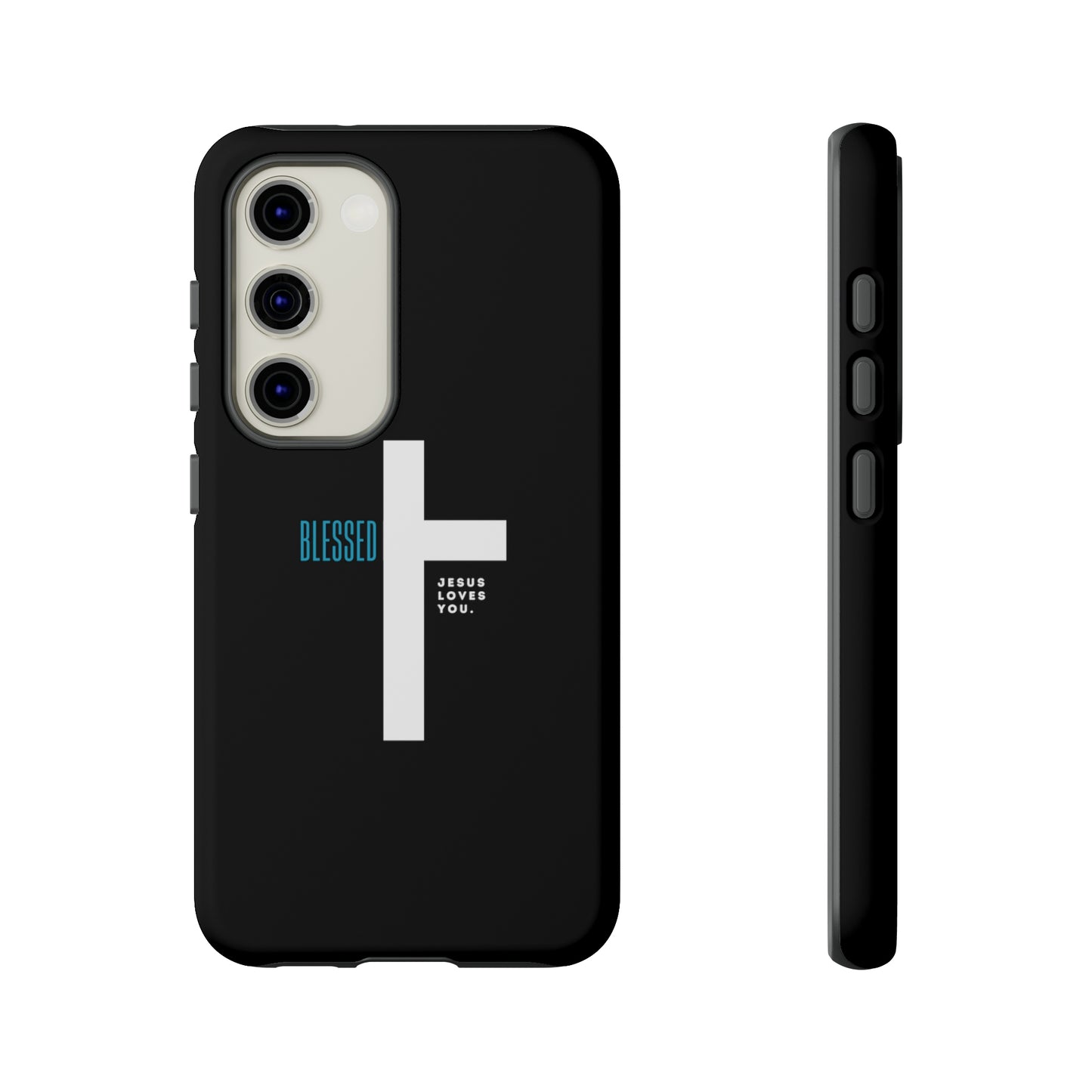 Funda para teléfono celular Blessed (negro/azul)