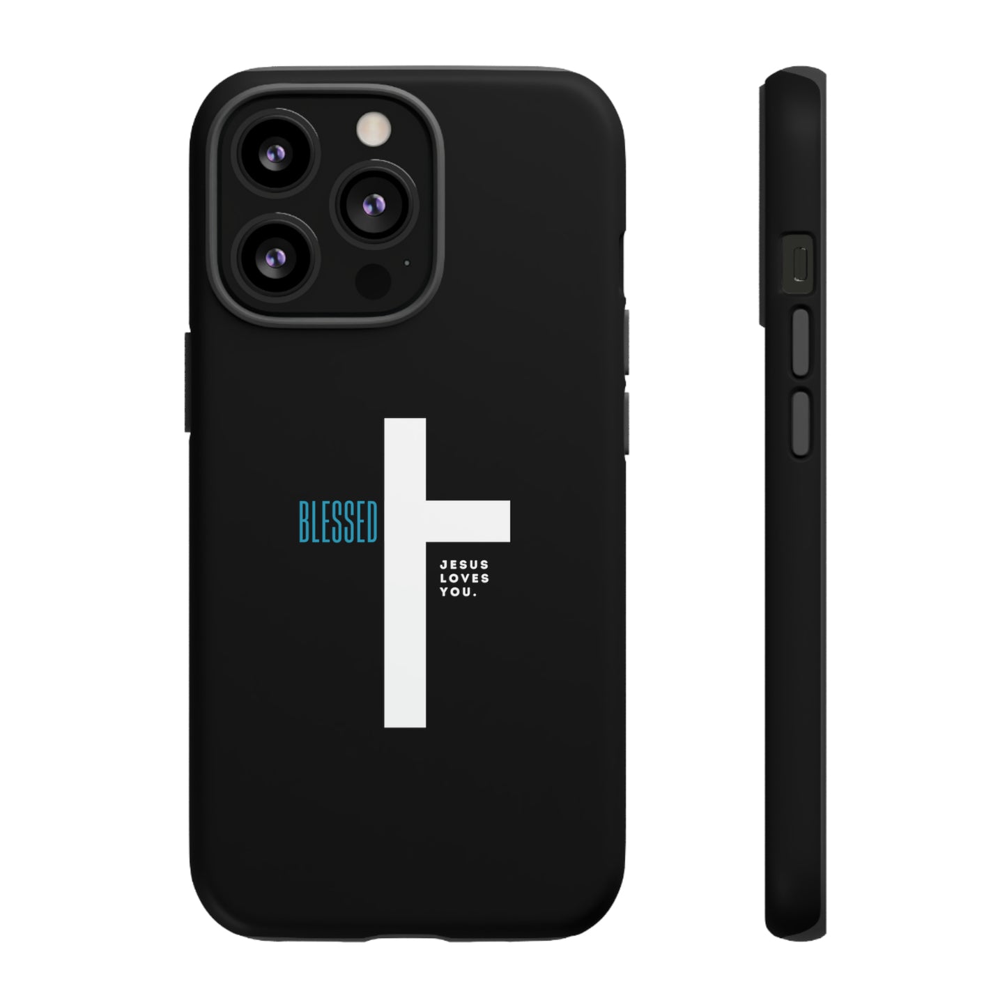 Funda para teléfono celular Blessed (negro/azul)