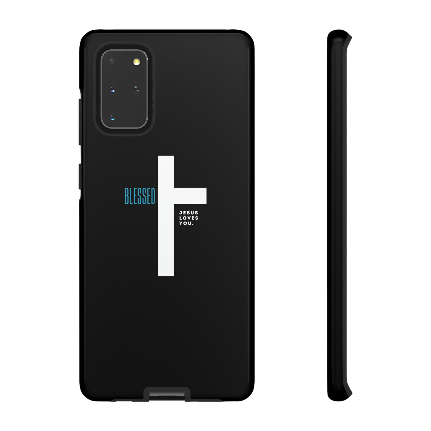 Funda para teléfono celular Blessed (negro/azul)