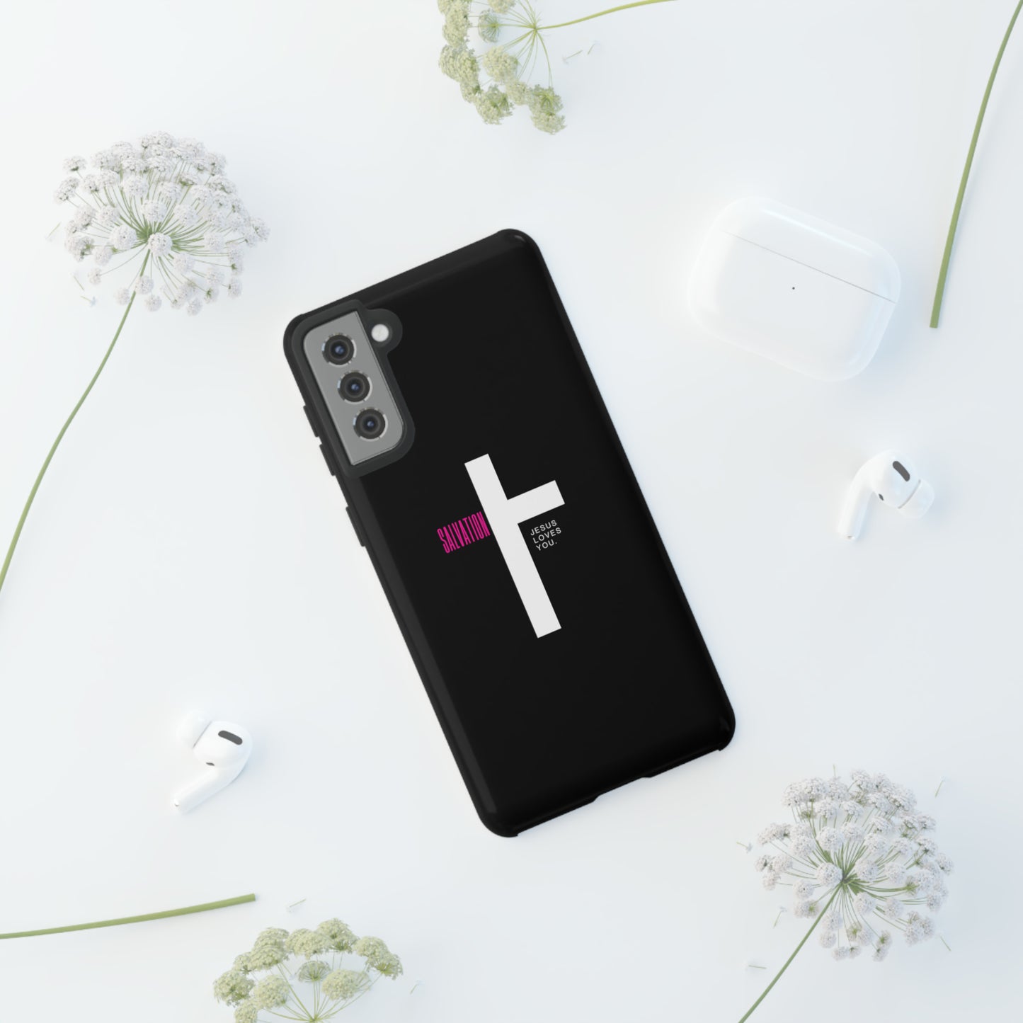 Funda para teléfono celular Salvation (negro/rosa)