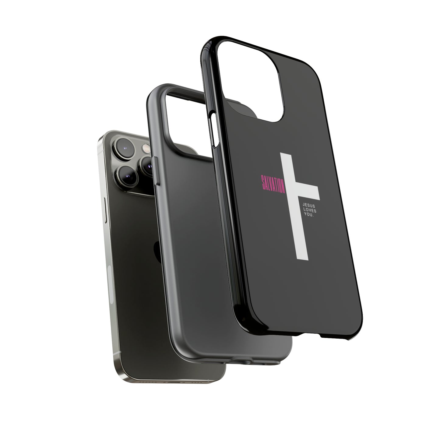 Funda para teléfono celular Salvation (negro/rosa)