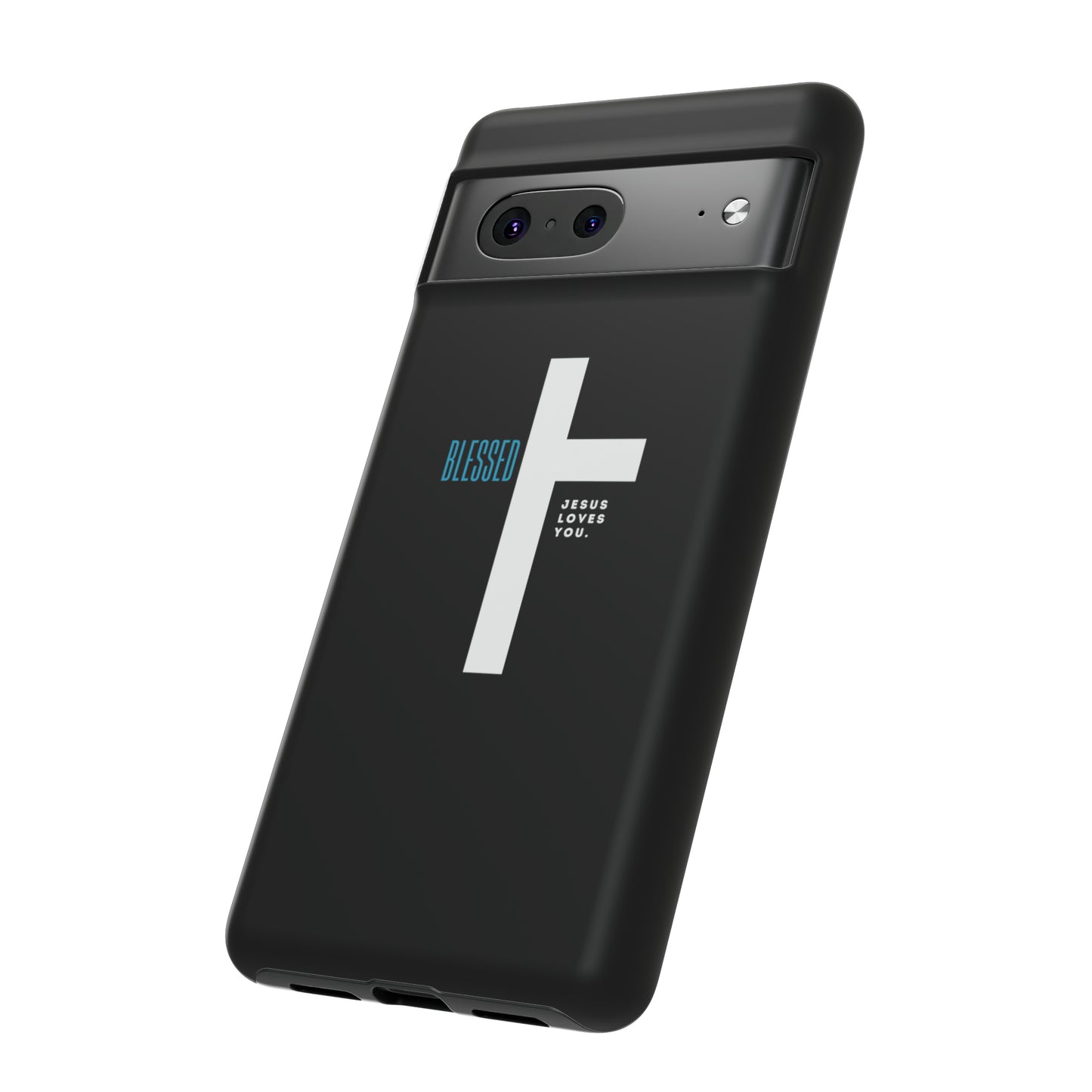 Funda para teléfono celular Blessed (negro/azul)