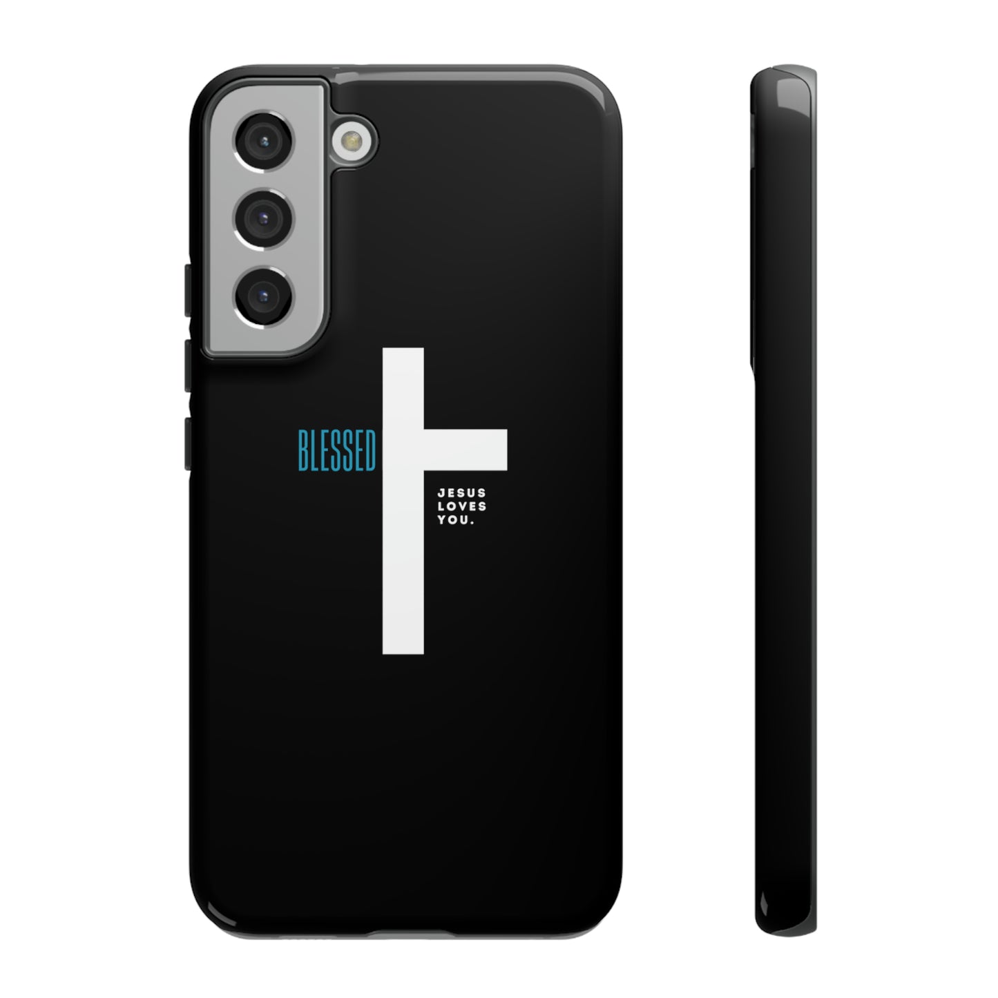 Funda para teléfono celular Blessed (negro/azul)