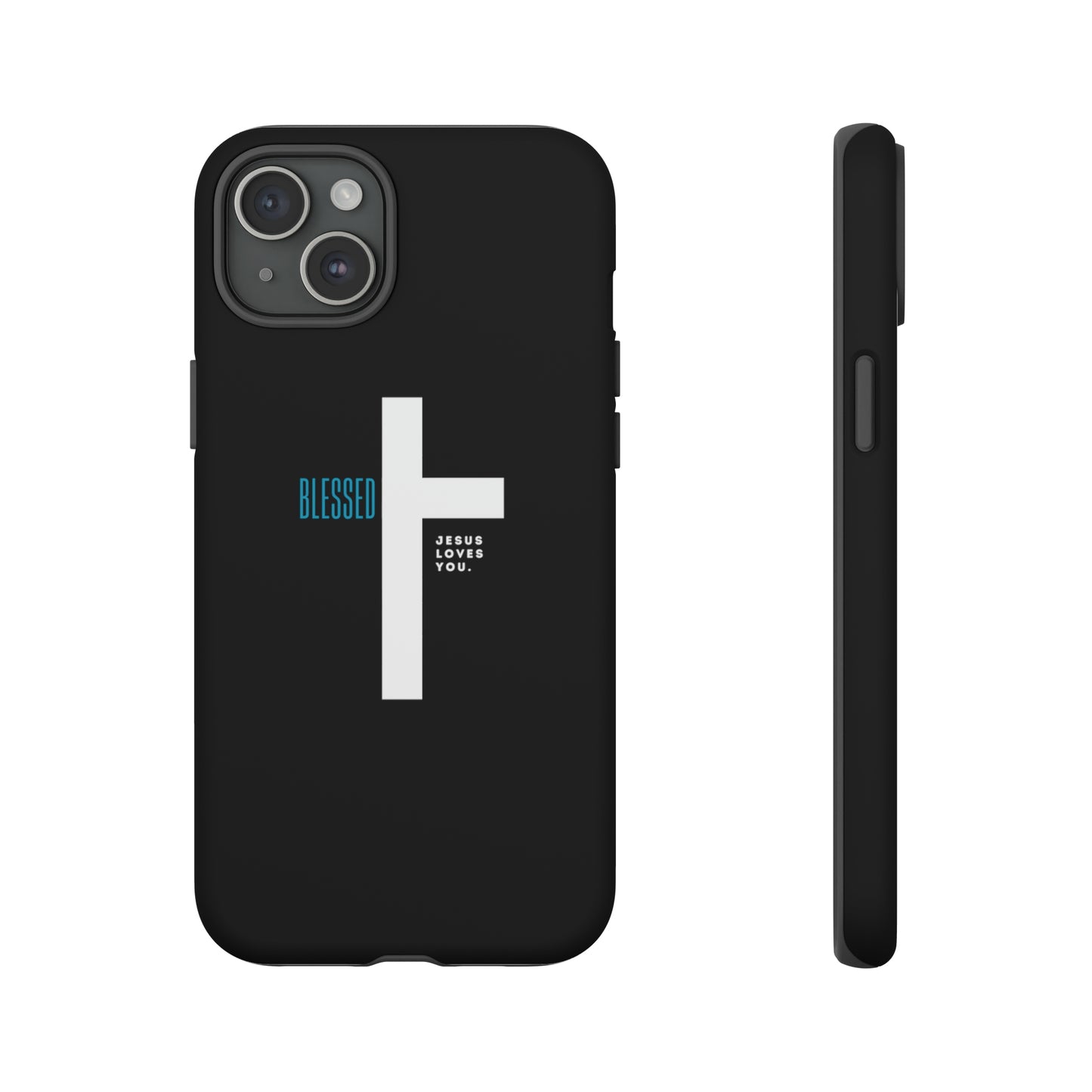 Funda para teléfono celular Blessed (negro/azul)