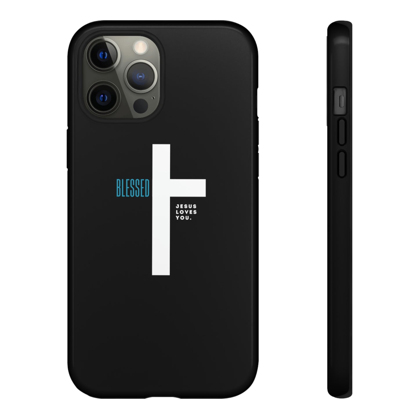 Funda para teléfono celular Blessed (negro/azul)