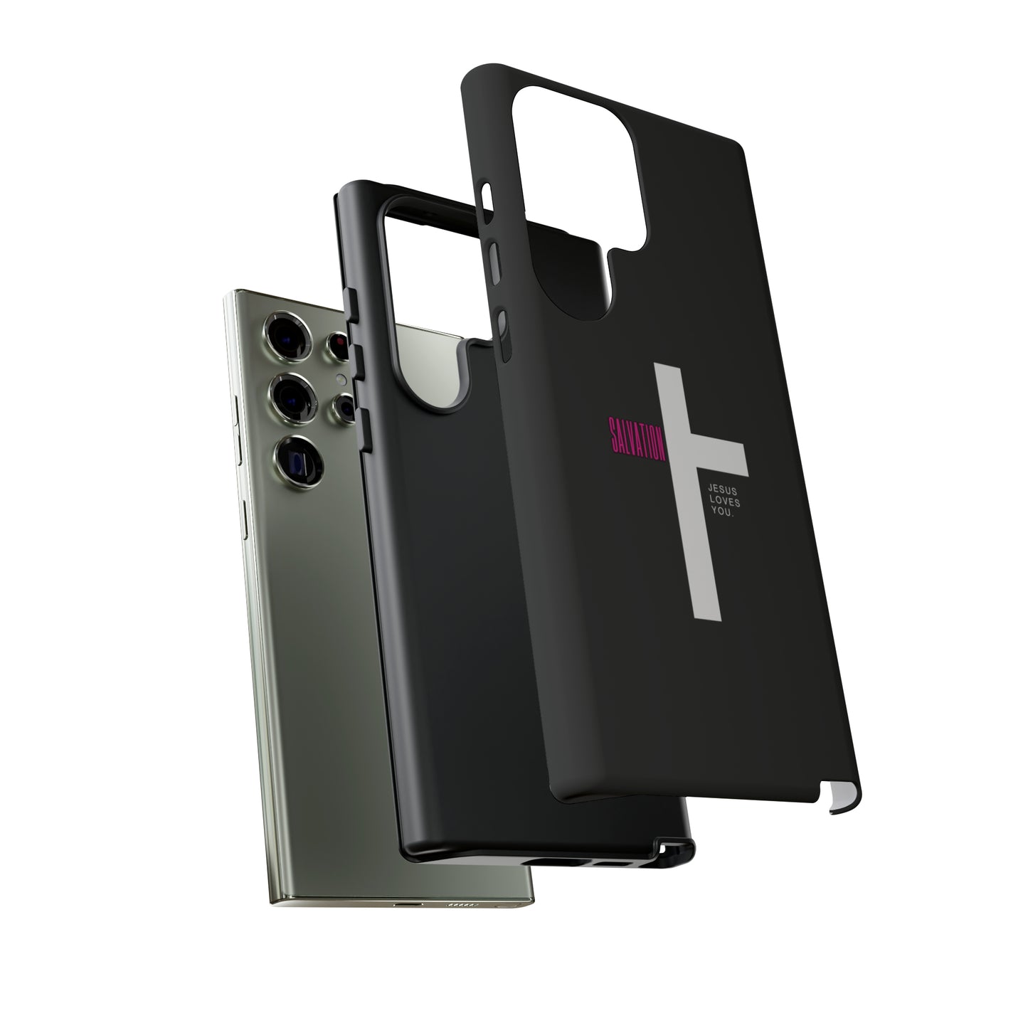 Funda para teléfono celular Salvation (negro/rosa)