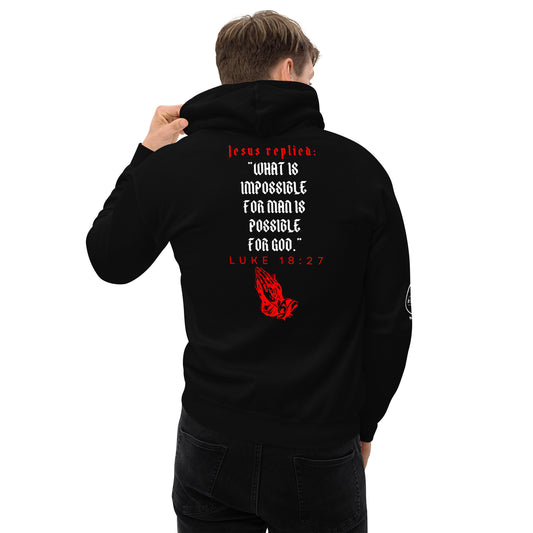 Luke 18:27 - Christian Bible Verse/Scripture Comfy Hoodie